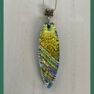 Sparkly Gold Small Surfboard Pendant