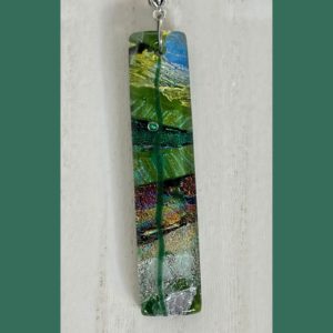 Green Multi-Shades Rectangle Pendant