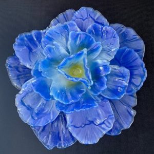 Sapphire Full-Bloom Glass Flower