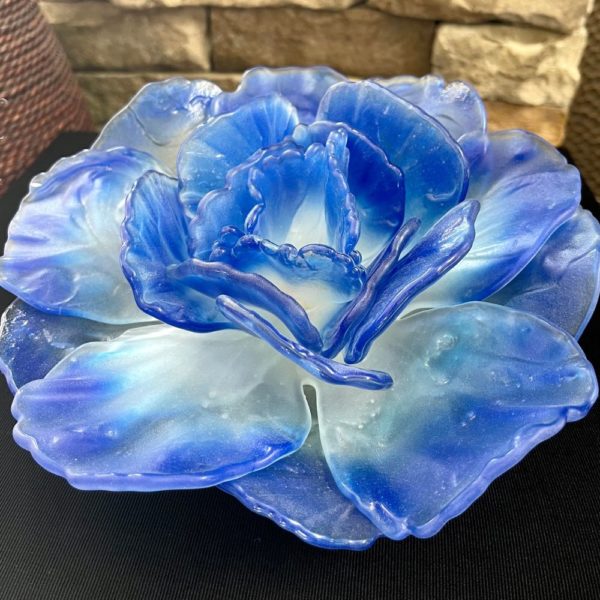 Royal Blue Glass Flower