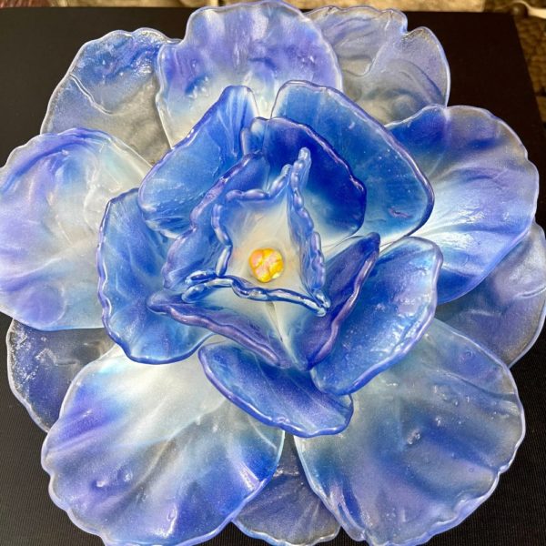 Royal Blue Glass Flower