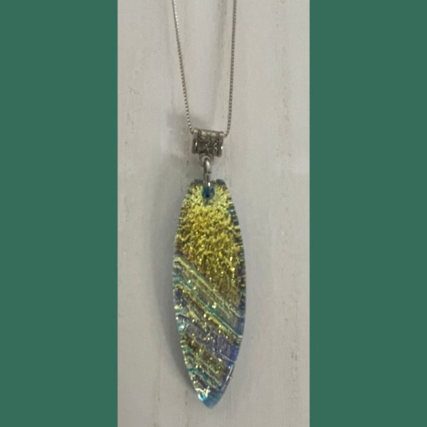 Sparkly Gold Small Surfboard Pendant