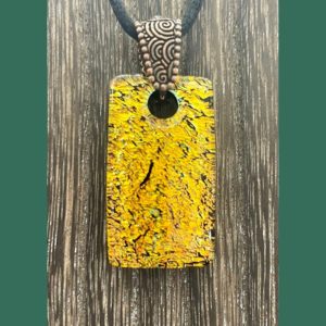 Gold fused glass pendant