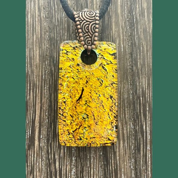 Gold fused glass pendant