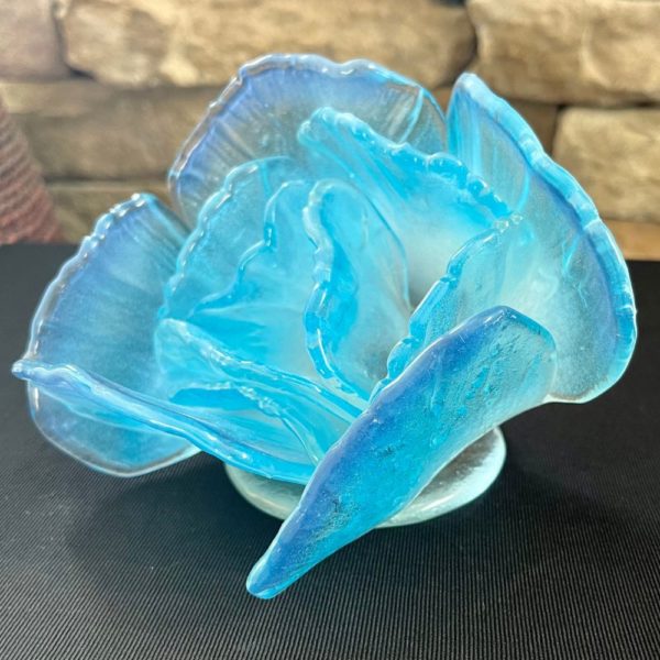 Blue glass flower