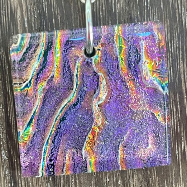 purple and rainbow glass pendant