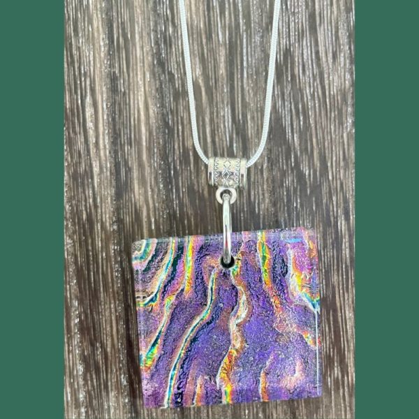 purple and rainbow glass pendant